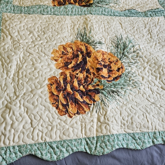 Quilted Pillowcase Shams‎ Pinecone Prairie Country Cabin NWT - Picture 3 of 6